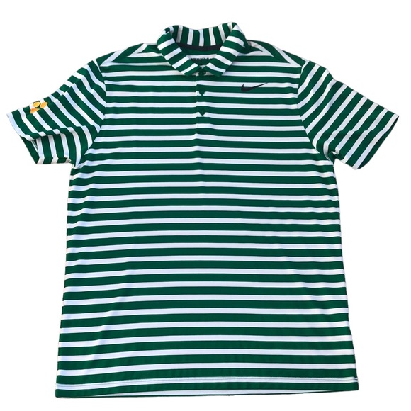 NIKE Golf Standard Dri-Fit Green Stripes Polo Short Sleeve Shirt Sz Large - Picture 7 of 12